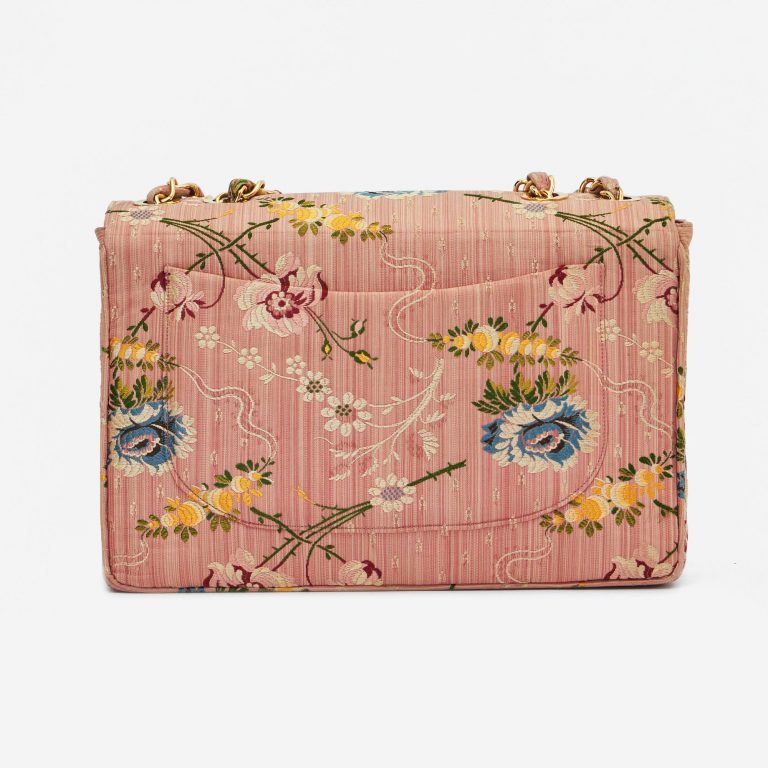 Pre-owned Chanel bag Timeless Jumbo Brocade Silk Rose Gold, Rose | Sell your designer bag on Saclab.com