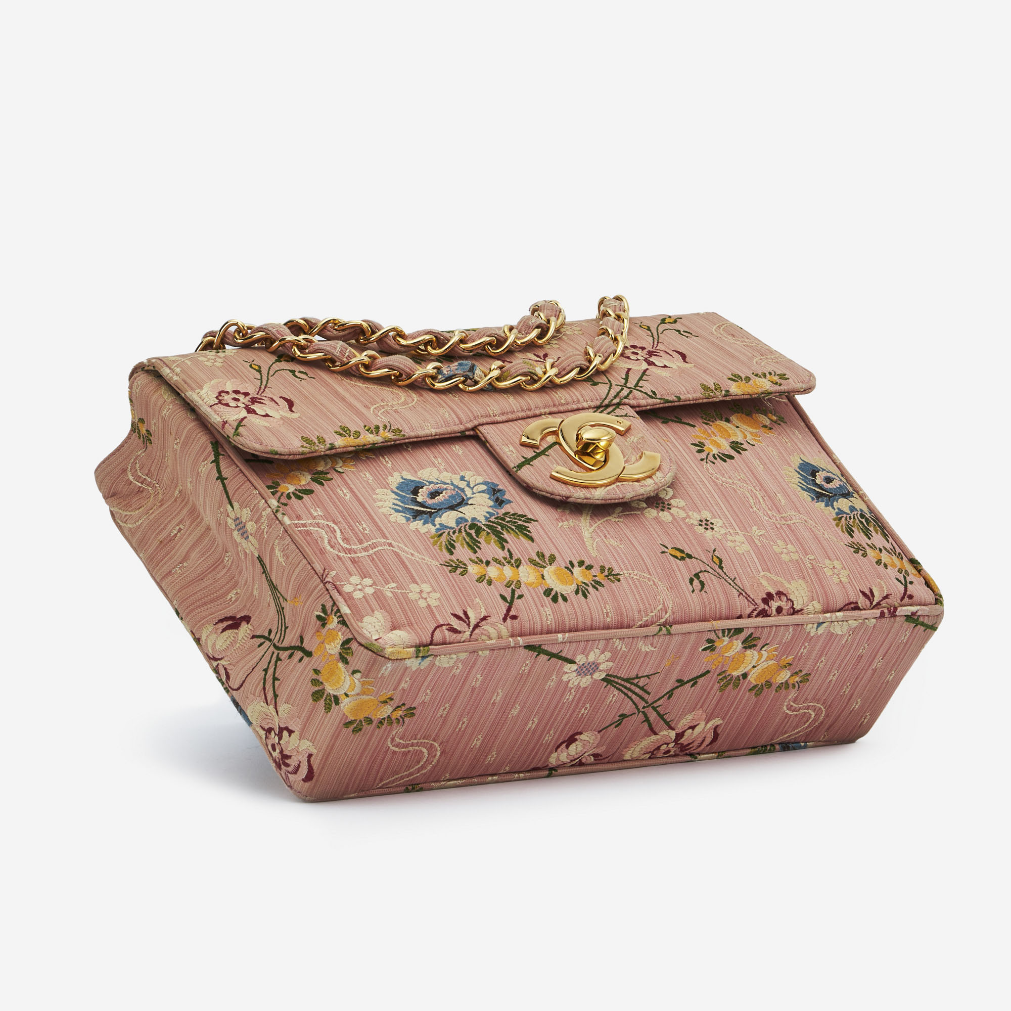 Chanel Timeless Jumbo-Tasche Brokat Seide Rose Limited Edition