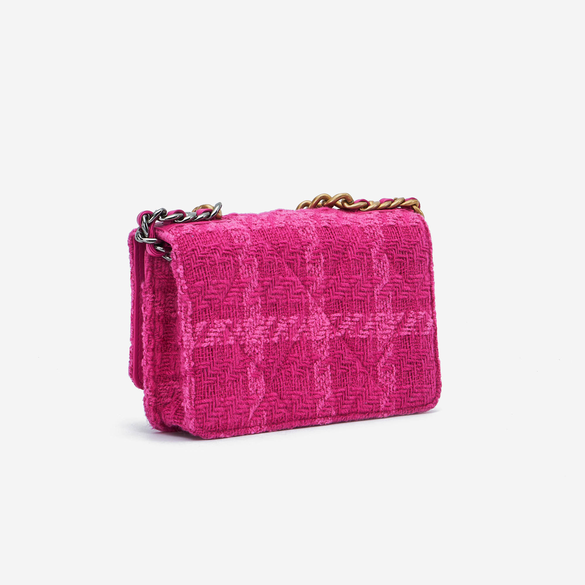 19 Wallet On Chain Tweed Pink