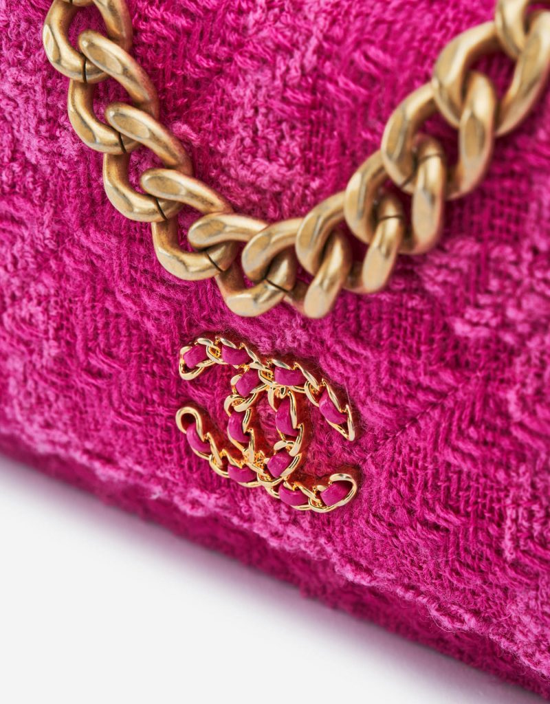 Chanel 19 Wallet On Chain Tweed Pink SACLÀB