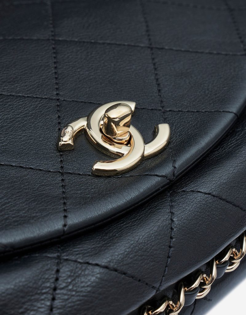 Chanel Black Velvet Half-Moon WOC Clutch Bag - Yoogi's Closet