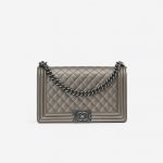 Chanel Boy Medium Caviar Metallic Front