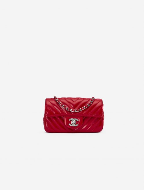 Chanel Classique Mini Cuir Verni Rouge