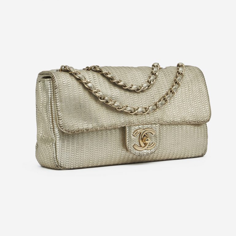 Chanel Timeless mittelgroße Tasche Pailletten Gold