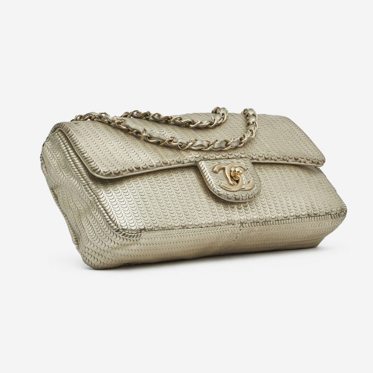 Chanel Timeless mittelgroße Tasche Pailletten Gold