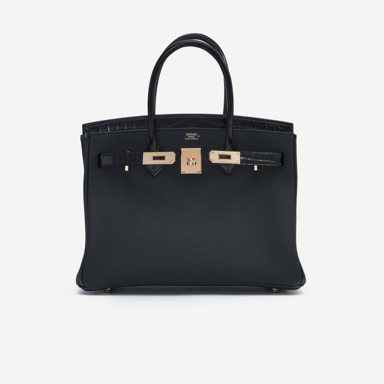 Hermès Birkin Touch 30 Niloticus Krokodilleder/Togo Schwarz