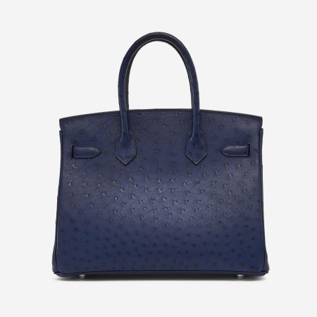 Hermès Birkin 30 Ostrich Blue Iris | SACLÀB