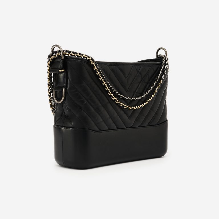 Chanel Gabrielle Moyen Cuir de Veau Noir Côté SACLÀB