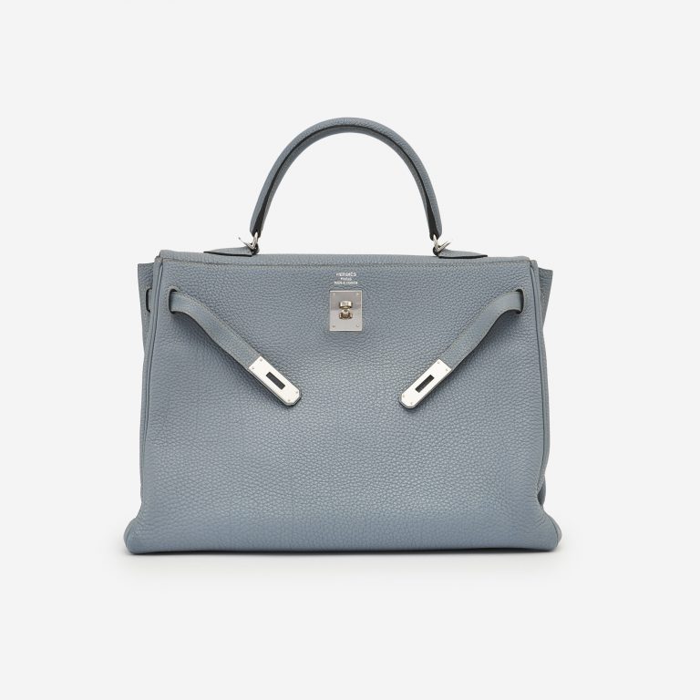 Hermès Kelly 35 Togo Bleu Lin Front Open SACLÀB