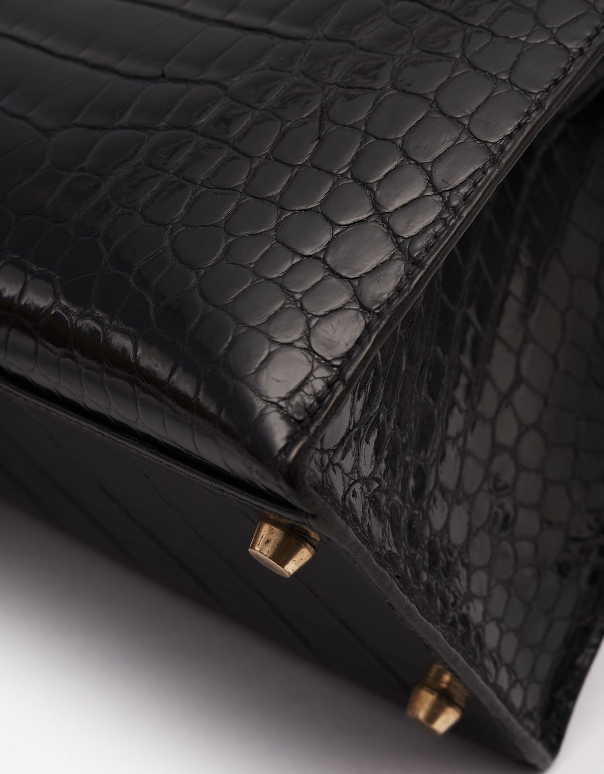 Hermès Kelly 32 Porosus Black | SACLÀB