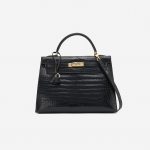 Hermès Kelly 32 Crocodile Porosus Black Vintage Handbag