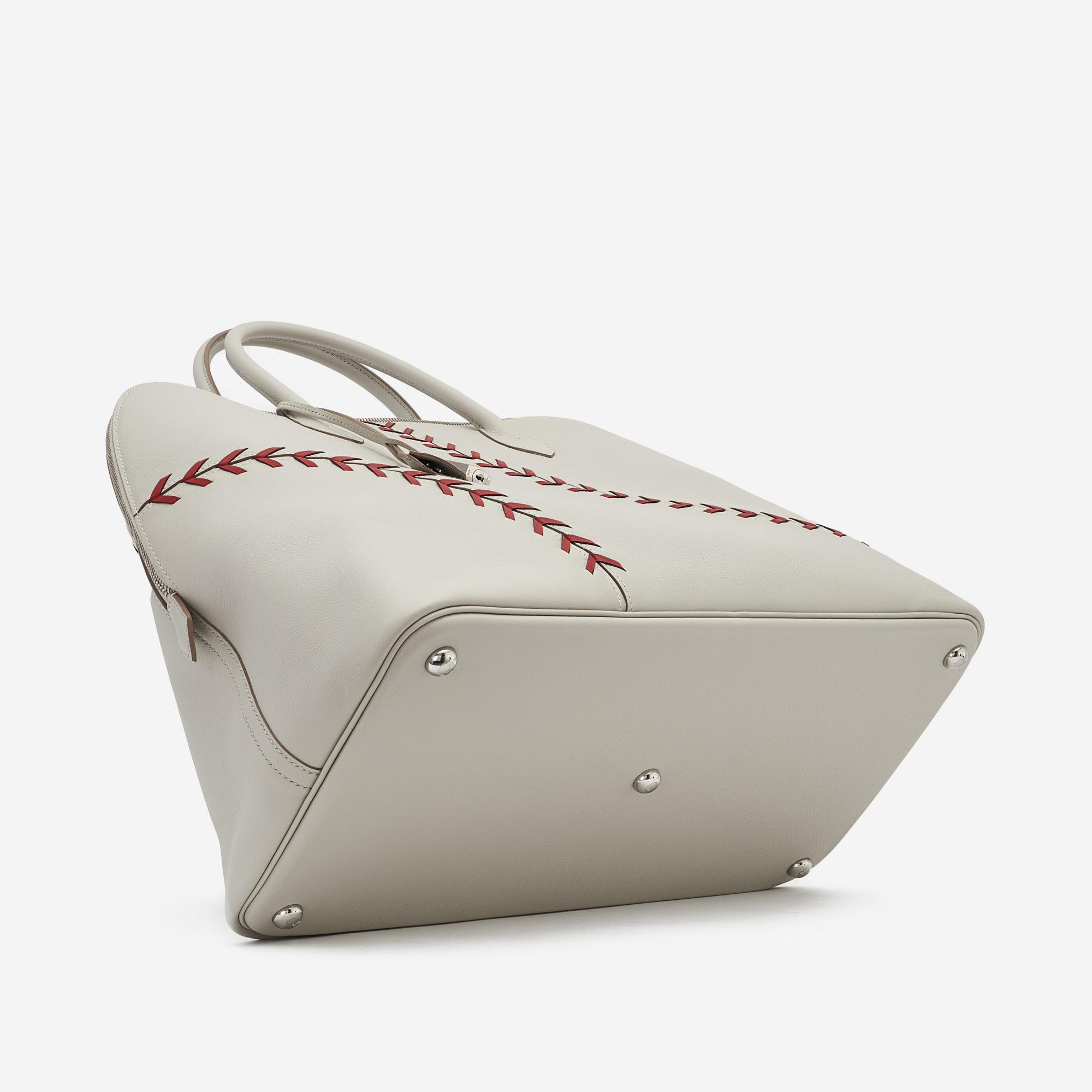 HERMÈS Limited Edition Bolide 1923 Baseball 45 handbag in Pearl