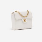 Vintage Chanel Timeless Mini Caviar White Handbag