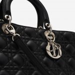 Dior Lady Large Calf Black Secondhand Handbag Charms