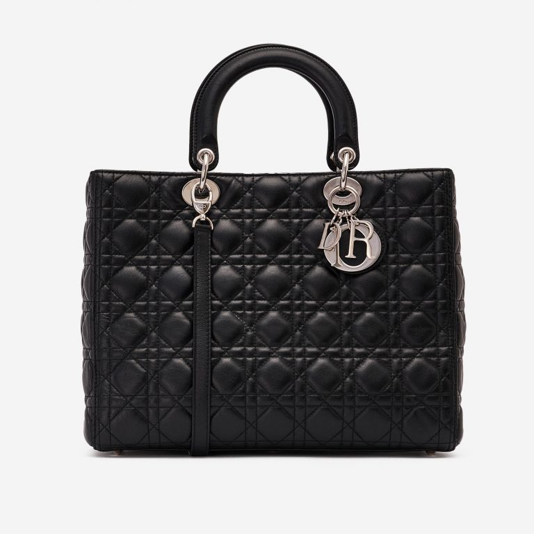 Dior Lady Large Calf Black Secondhand Handbag