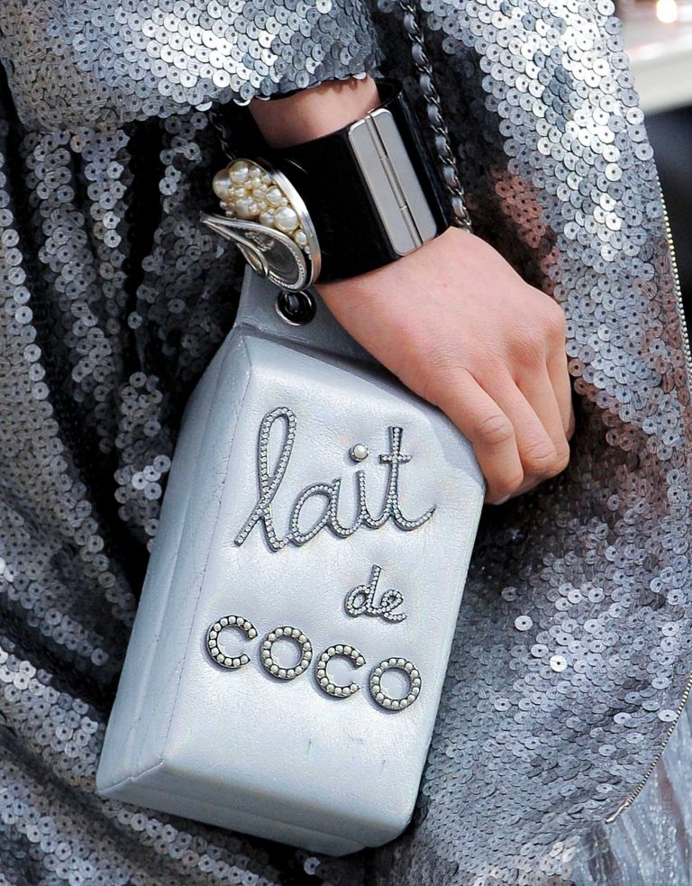 Chanel Fall/Winter 2014 Lait de Coco Runway Bag Silver | Buy & sell pre-loved Chanel Bags on SACLÀB