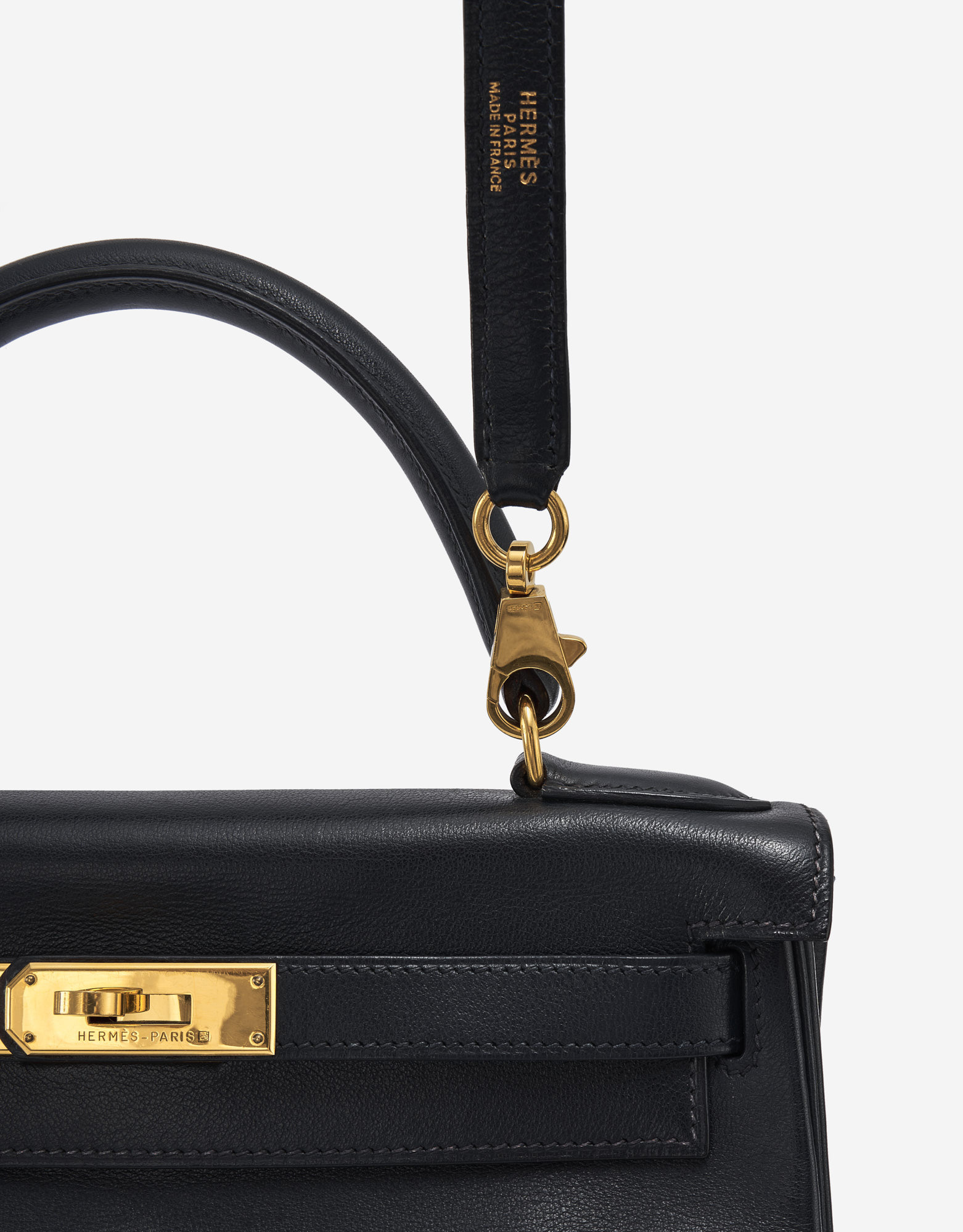 Hermès hermes kelly 28 Blue Boxcalf Gold Leather Pony-style