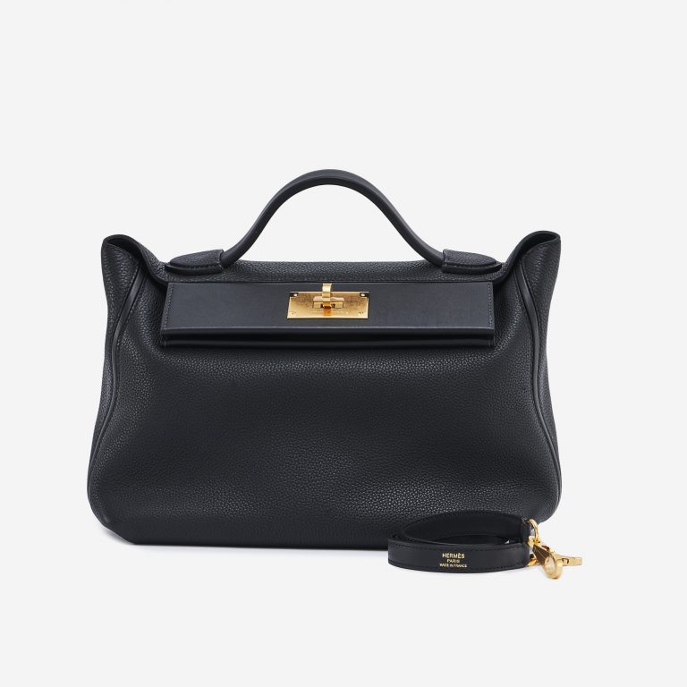 Hermès 2424 29 Clemence Black Handbag SACLÀB