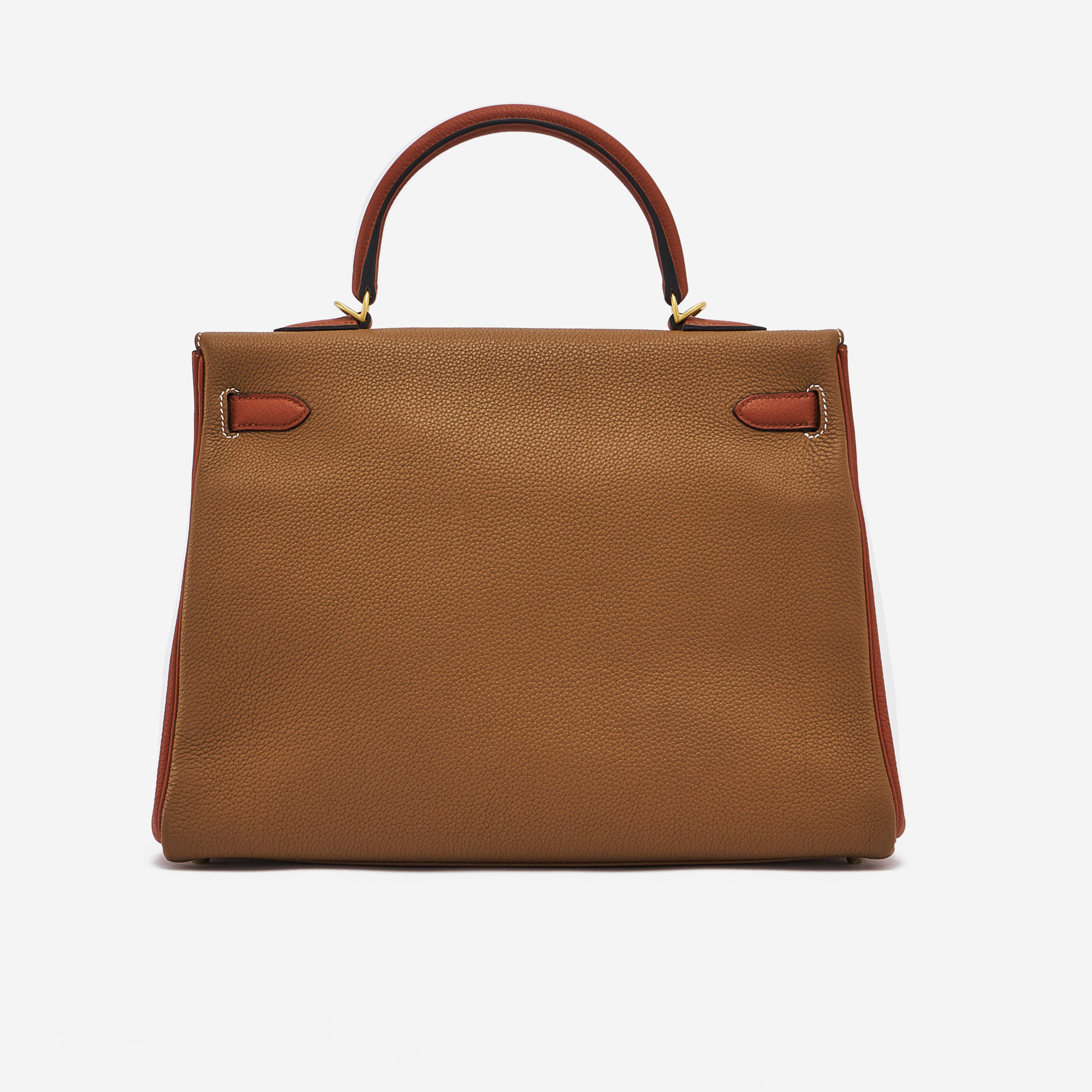 Hermès Kelly 35 Togo Gold Brique Horseshoe handbag