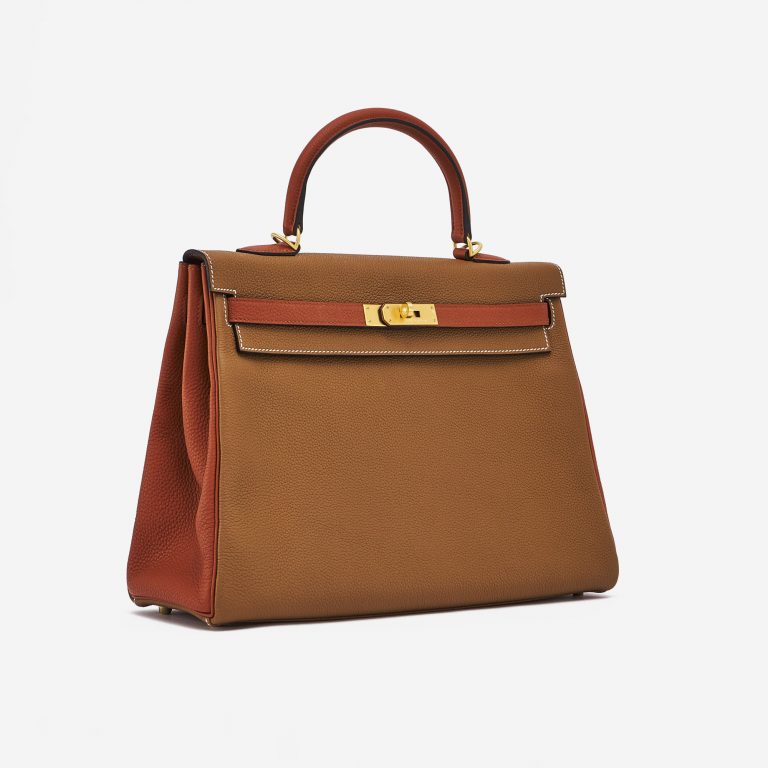 Hermès Kelly 35 Togo Gold Brique Horseshoe handbag