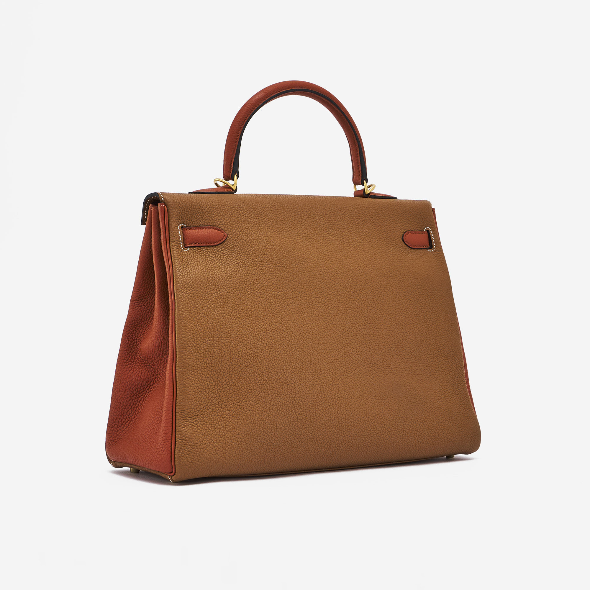 Hermès Kelly 35 Togo Gold Brique Horseshoe handbag