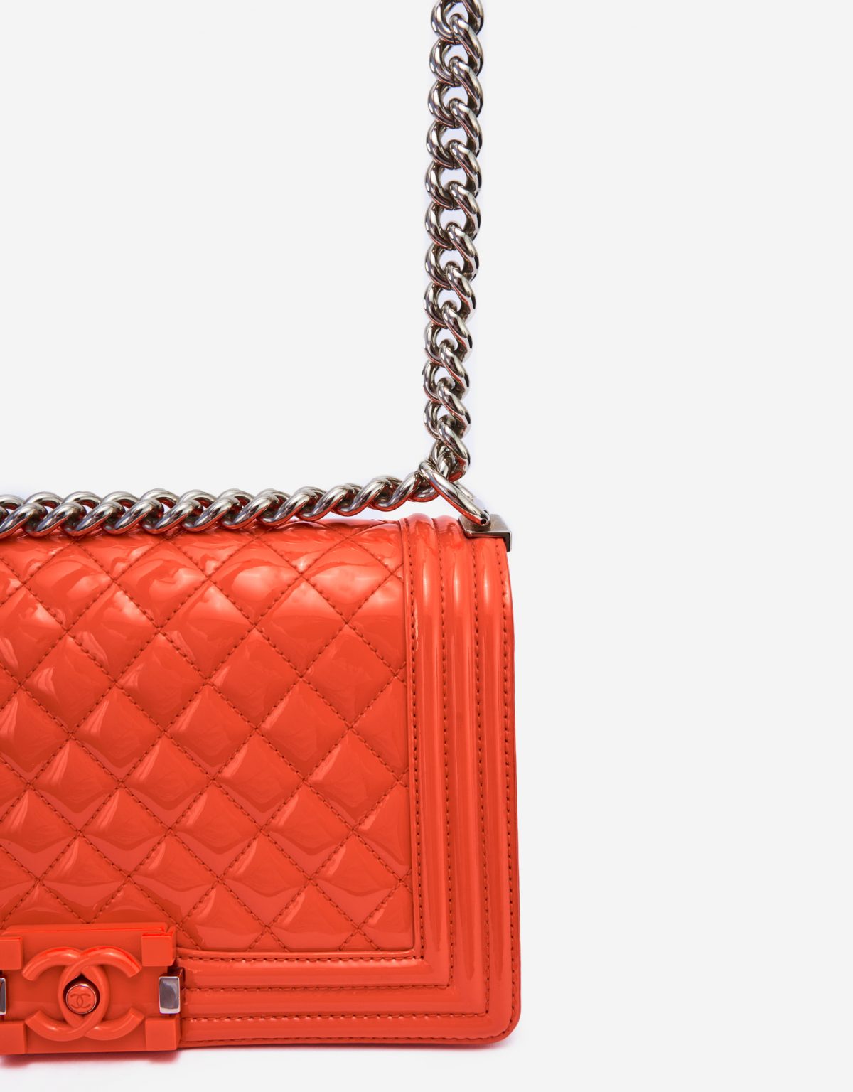 Chanel Boy Medium Patent Coral SACLÀB