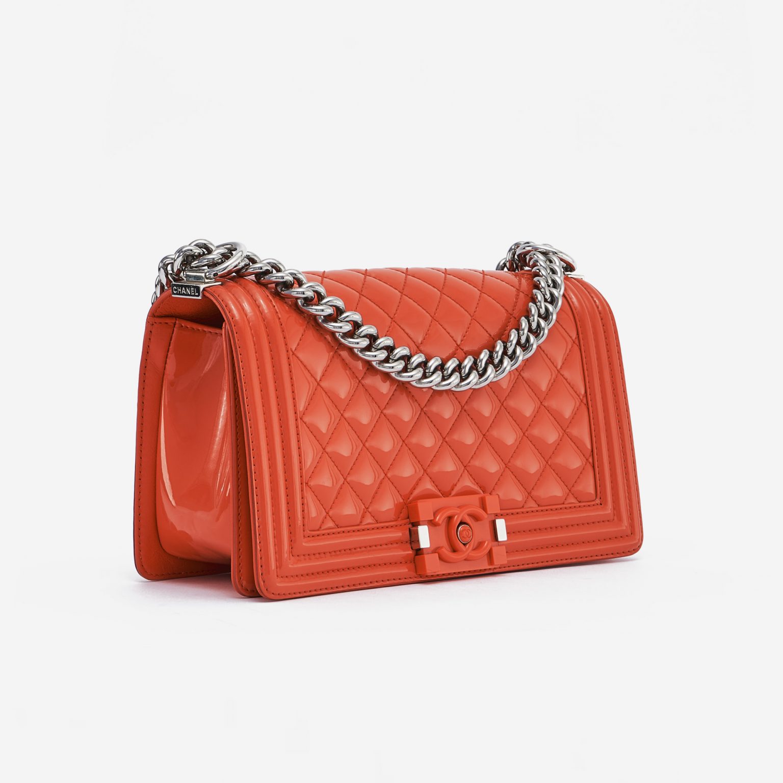 Chanel Boy Medium Patent Coral SACLÀB