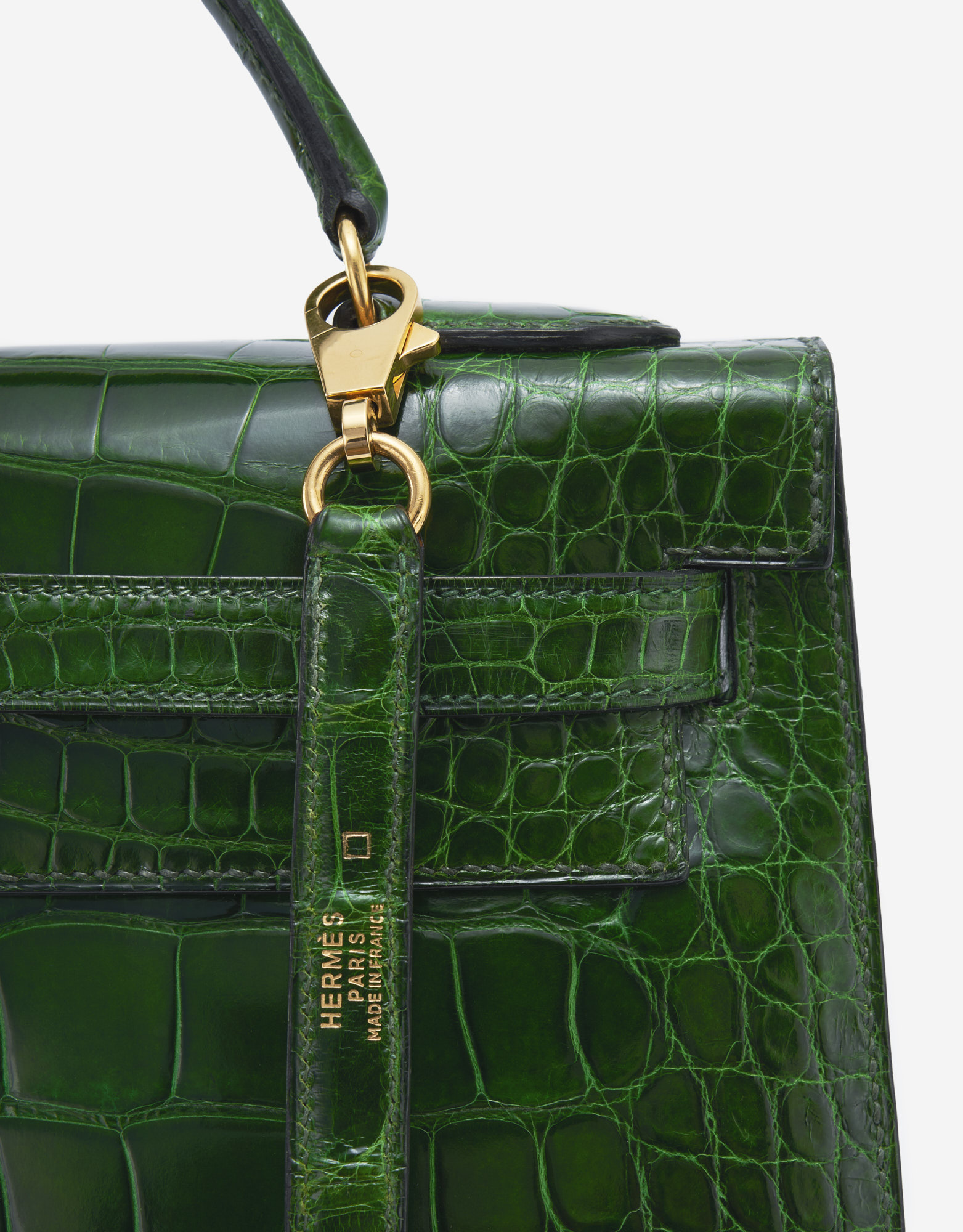 Hermès Kelly 32 Alligator Vert Emerald Exotic Handbag