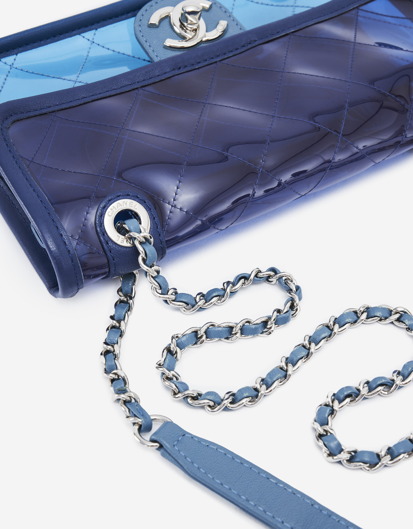 Pre-owned Chanel bag Timeless Small PVC Blue Blue, Transparent | Sell your designer bag on Saclab.com