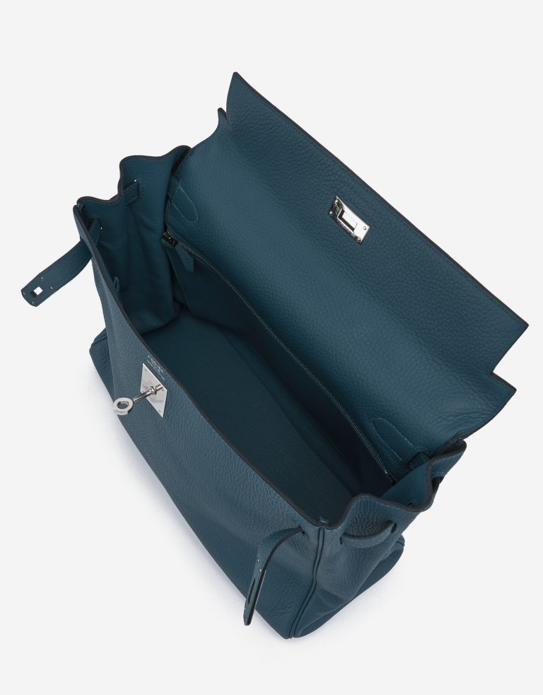 Hermès Kelly 35 Clemence leather Colvert Blue SACLÀB