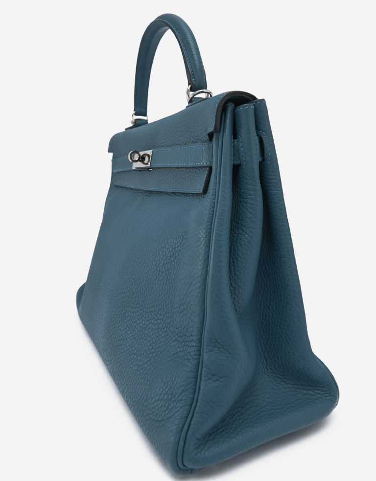 Hermès Kelly 35 Clemence leather Colvert Blue SACLÀB