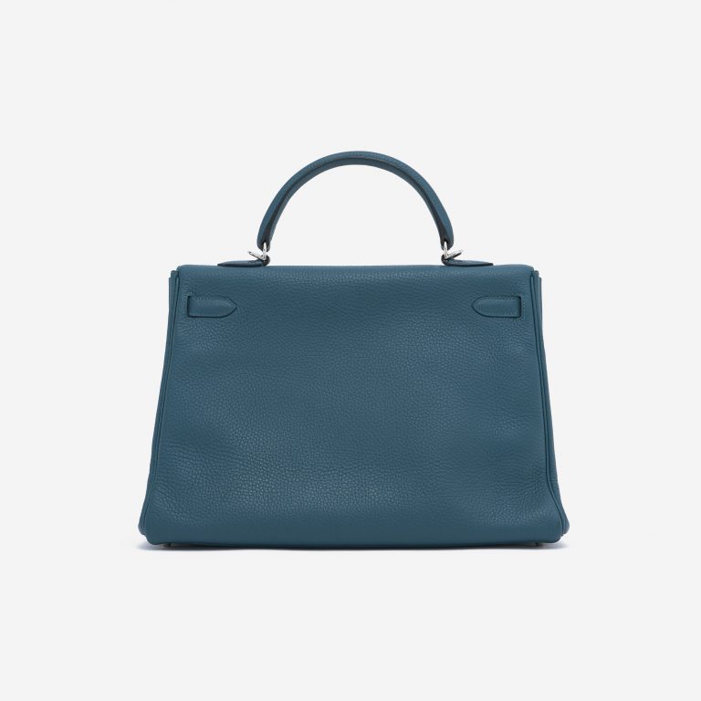 Hermès Kelly 35 Clemence leather Colvert Blue SACLÀB