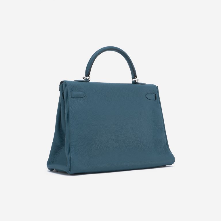 Hermès Kelly 35 Clemence leather Colvert Blue SACLÀB