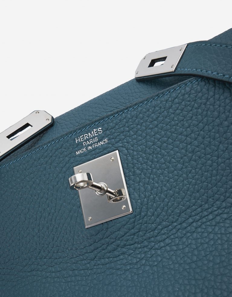 Hermès Kelly 35 Clemence leather Colvert Blue SACLÀB