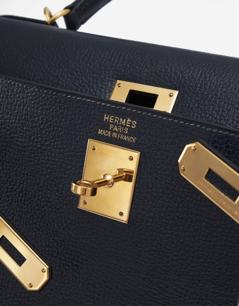 Hermès Kelly 35 Vache Liegee Bleu Indigo | SACLÀB