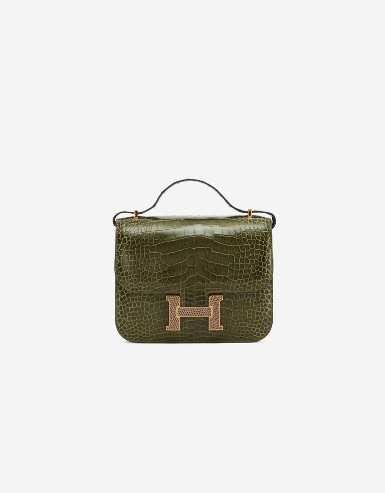 Hermès Constance Mini 18 Alligator Lizard Marquette Vert Veronese Agate Luxury Bag