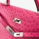 Kelly 32 Ostrich leather Fuchsia Luxury Pre-Loved Handbag