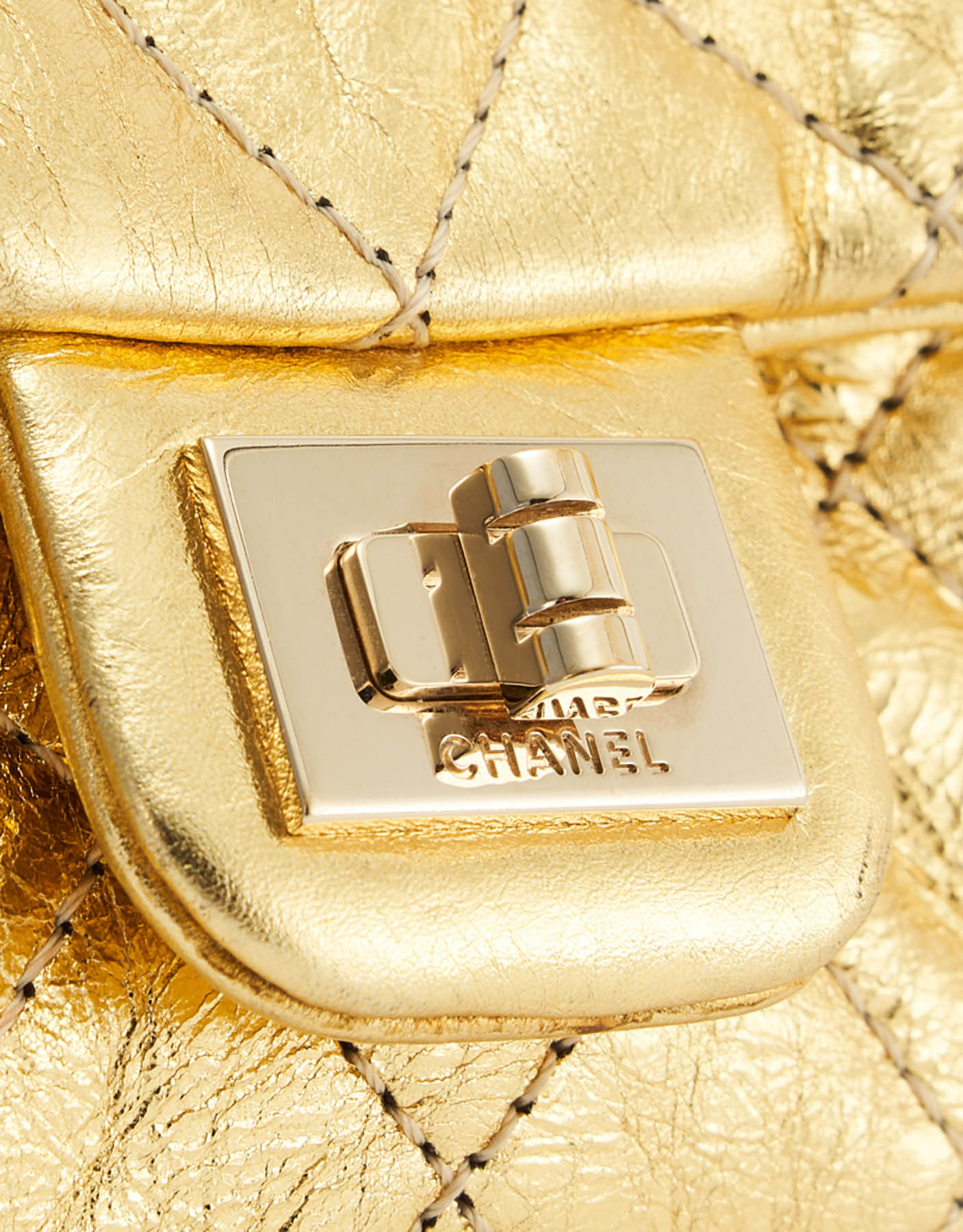 Chanel 2.55 Mini Clip Lamb Gold