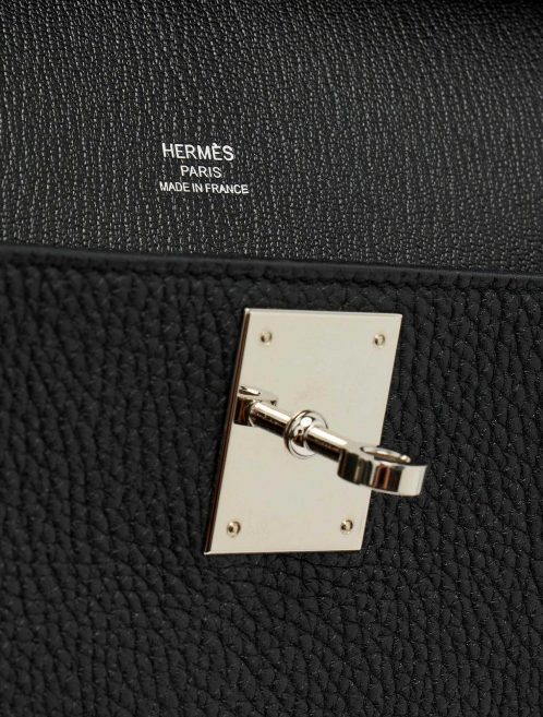 A Pre-Loved Hermés Jypsiere 28 Taurillon Clemence in Black Silver Hardware