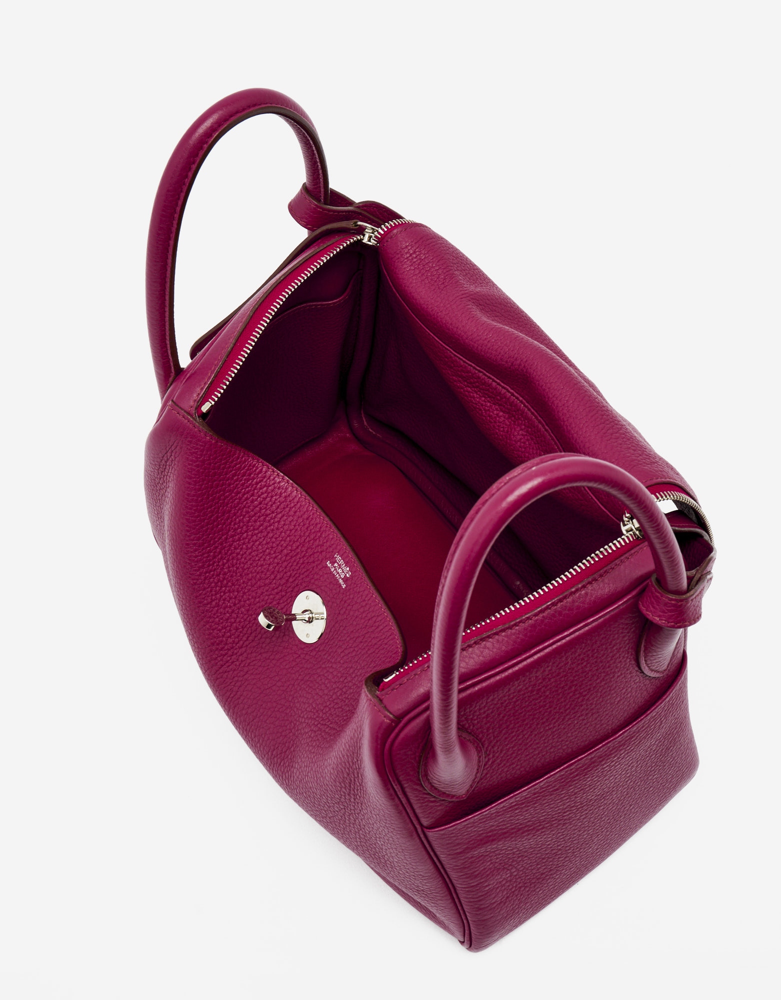 HERMES Taurillon Clemence Lindy 34 Rouge Garance 226274