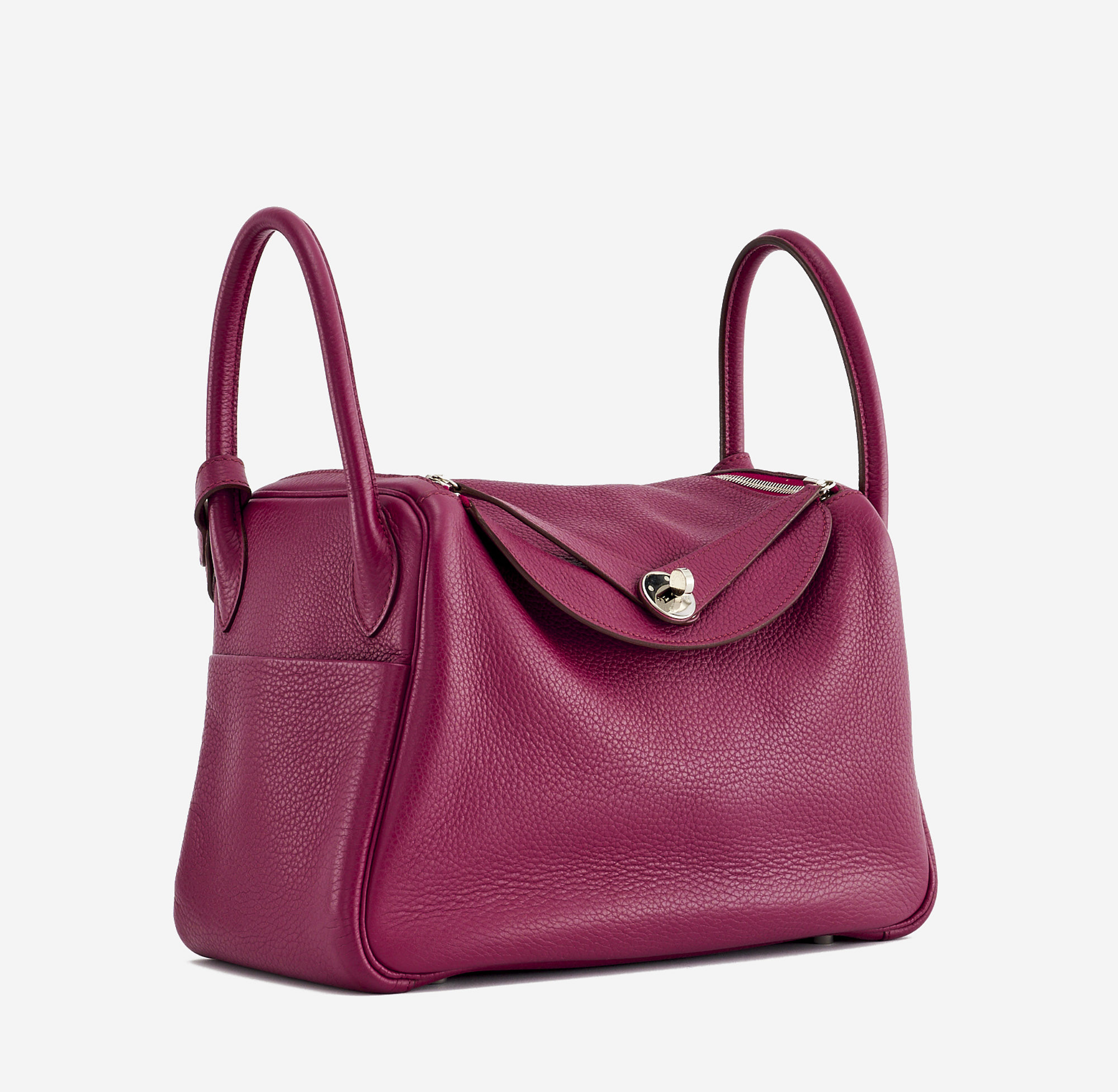 HERMES Taurillon Clemence Lindy 34 Rouge Garance 226274