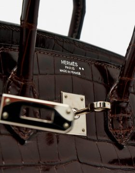 Hermes Birkin 30 nilo crocodile brown bordeaux bag