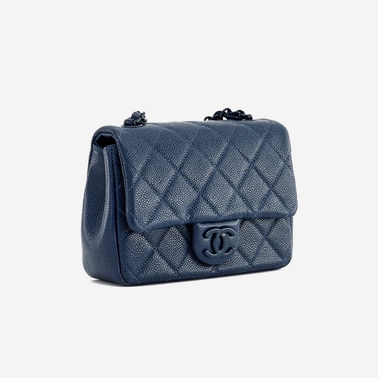 Frontside of a pre-loved Chanel Timeless Mini Caviar Blue Incognito on SACLÀB