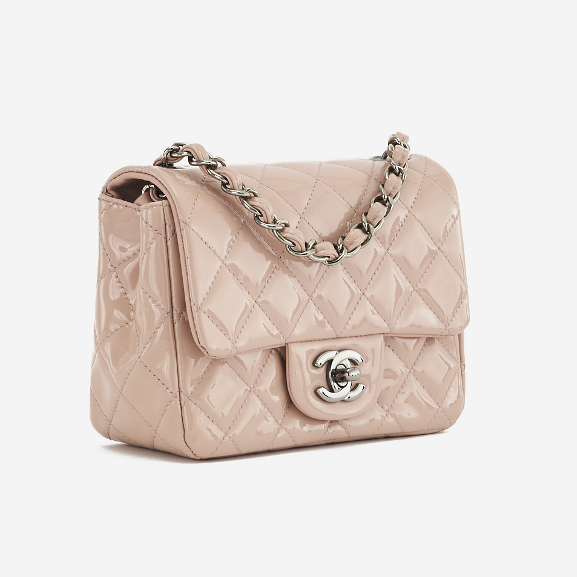 Chanel Timeless Mini Square Patent Nude
