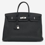 A pre-loved Hermès Birkin 40 in Black Clemence Leather on SACLÀB