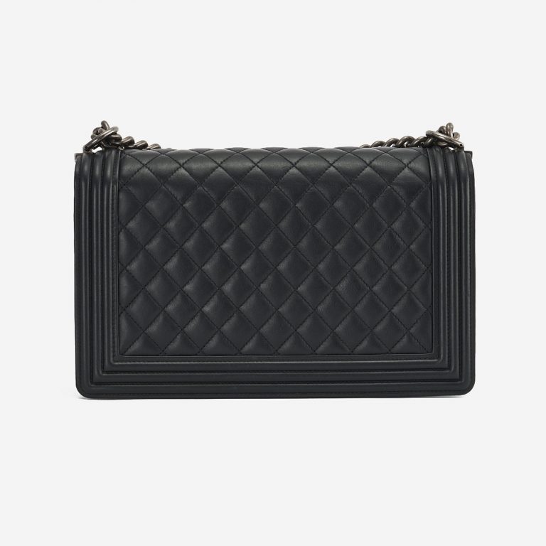 A pre-loved Chanel Boy Medium Lambskin Black on SACLÀB