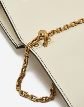 Chain Strap Detail on a pre-loved Dior J'ADIOR Medium Calfskin Beige on SACLÀB
