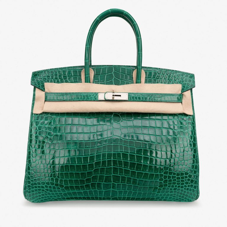 Sac Hermès Birkin 35 Crocodile Porosus Vert Emeraude Vert | Vendez votre sac de créateur sur Saclab.com