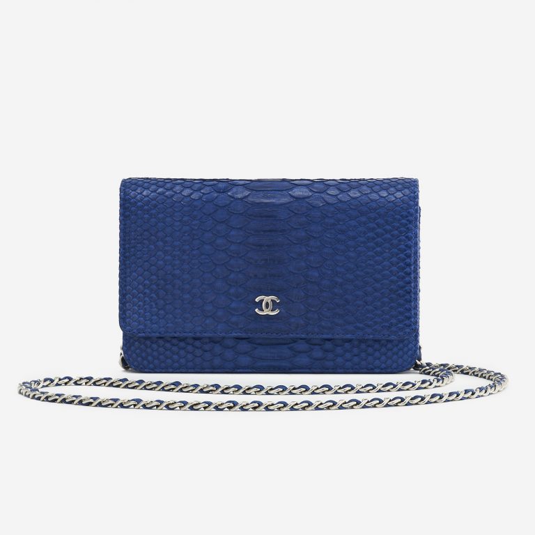 A Pre-Loved Chanel Wallet On Chain Python Blue on SACLÀB