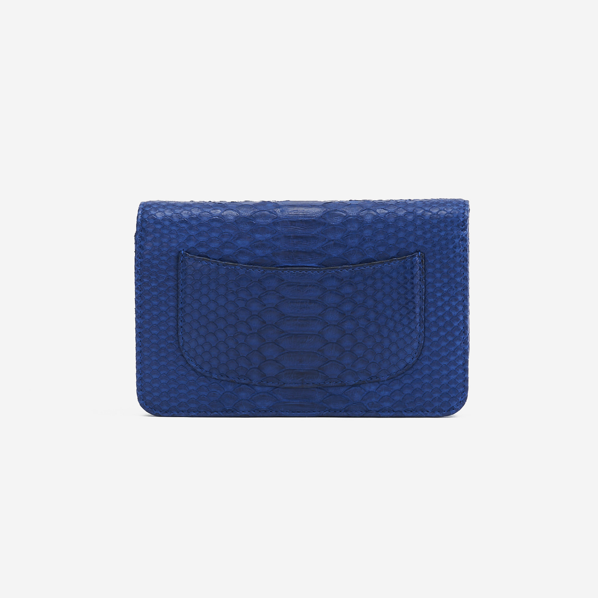 CHANEL Charm Wallet on Chain Python Leather Crossbody Bag Blue